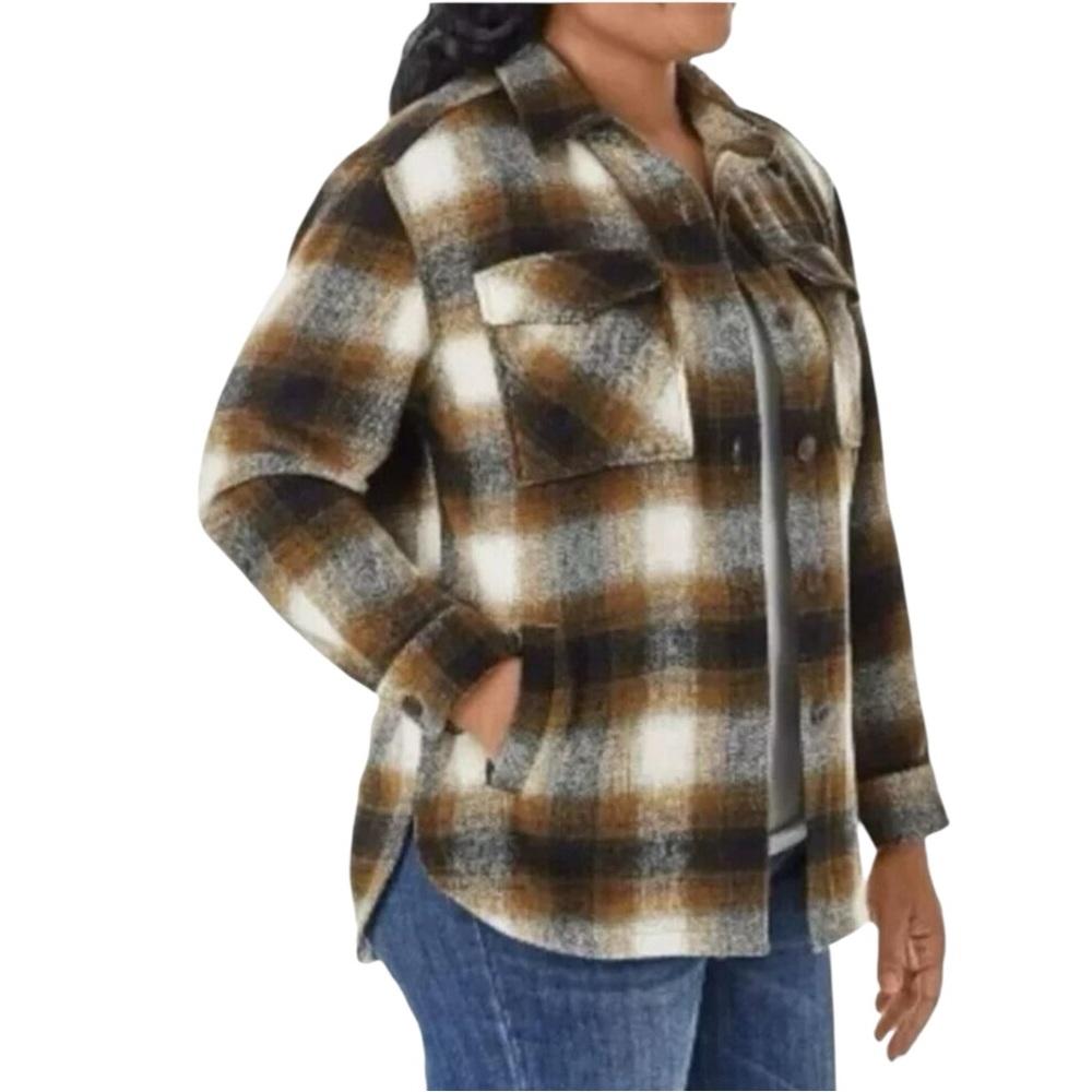 MEMBER’S MARK Plaid Button-Up Shacket Size Large — Worn 1X -- PERFECT FOR FALL!!